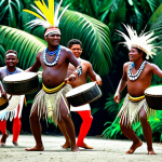 **

"A vibrant Solomon Islands festival scene, featuring dancers in traditional attire with intricate body paint, performing a traditional dance to the rhythm of drums. Lush tropical foliage in the background. Fully clothed, appropriate attire, safe for work, perfect anatomy, natural proportions, professional photography, high quality, family-friendly."

**