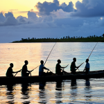 솔로몬 제도 해양 전통 지식 - Traditional Fishing Scene**

"A picturesque scene of Solomon Islanders practicing traditional fishin...