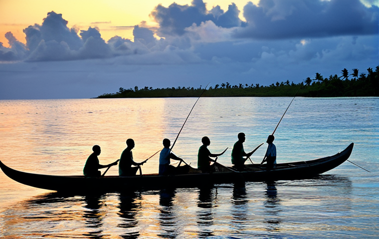 솔로몬 제도 해양 전통 지식 - Traditional Fishing Scene**

"A picturesque scene of Solomon Islanders practicing traditional fishin...