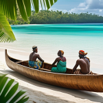 솔로몬 제도 피진어 Pijin - **Prompt:** A vibrant, sun-drenched scene showcasing the stunning natural beauty of the Solomon Isla...