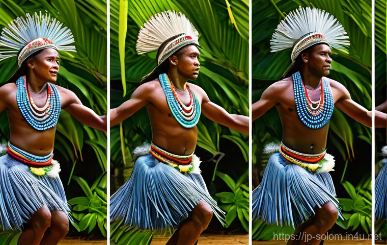 솔로몬 제도 전통 춤 계승자 - Here are three detailed image prompts in English, crafted to inspire images reflecting the rich cult...