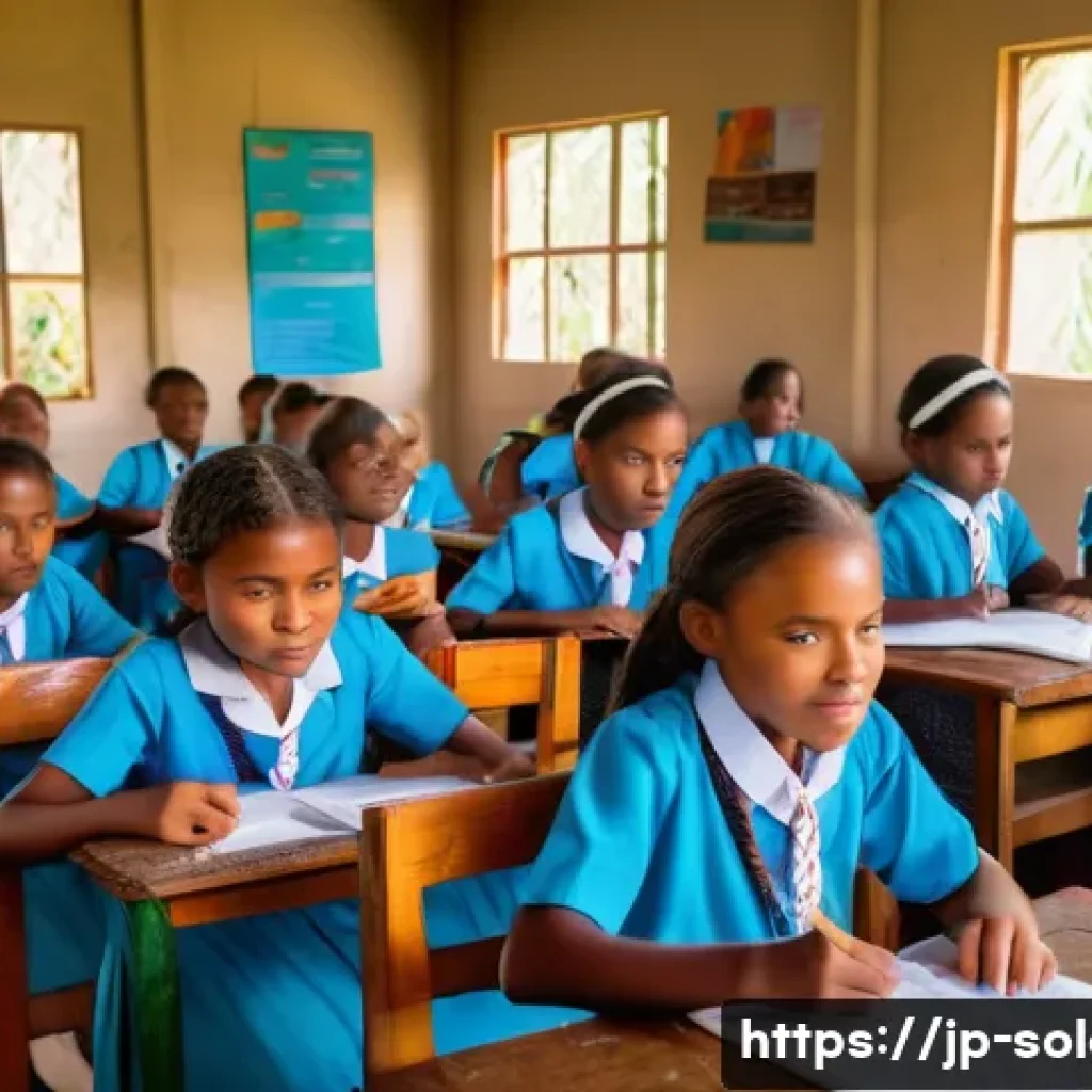 솔로몬 제도 교육 시스템 - A vibrant classroom scene in a rural Solomon Islands school, featuring children aged around 10-12 ye...